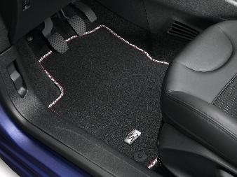 PEUGEOT PEUGEOT 308 LIGNE 'S' carpet mat set - Black & White piping with Red highlight